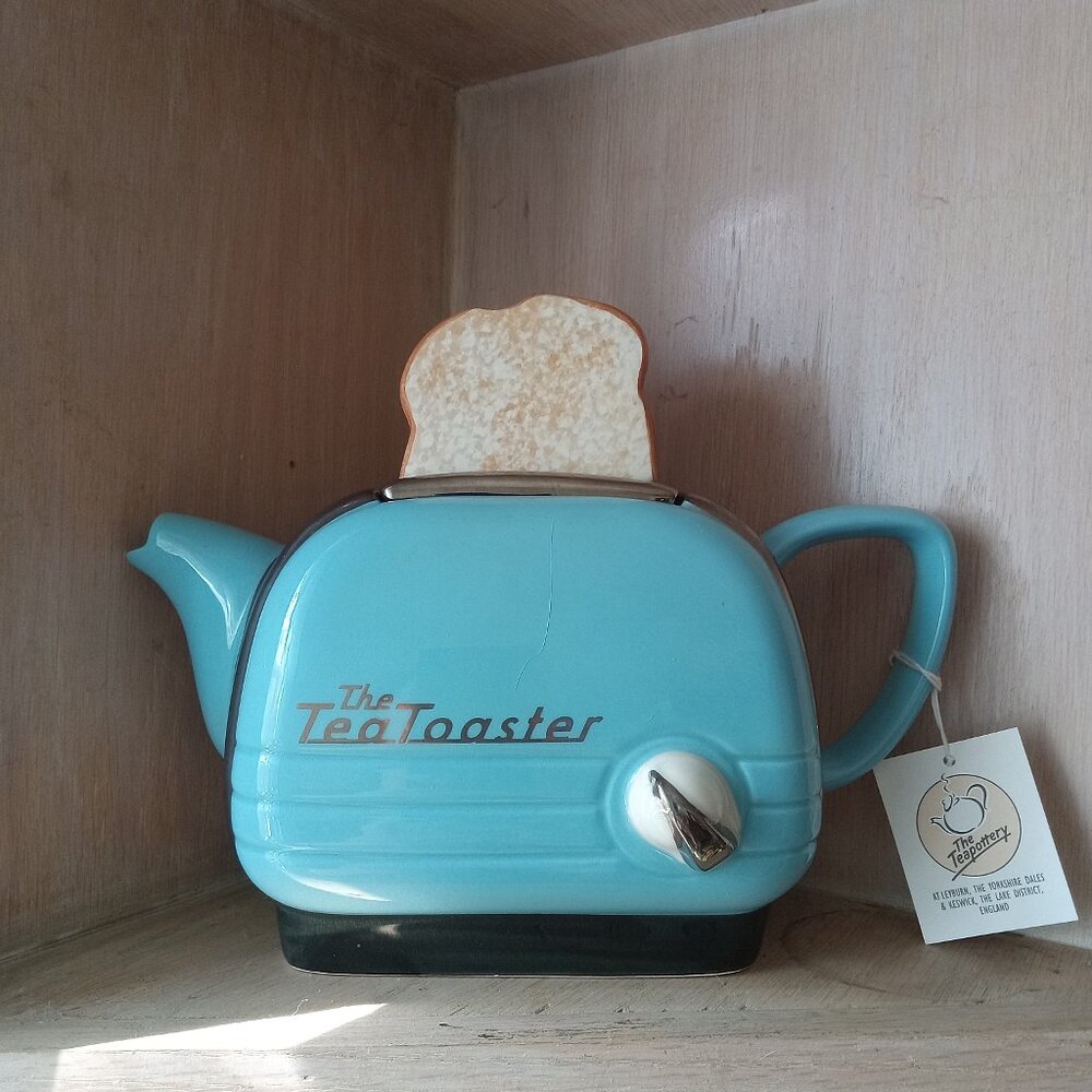 Retro Blue Teapottery Novelty Teapot The Tea Toaster